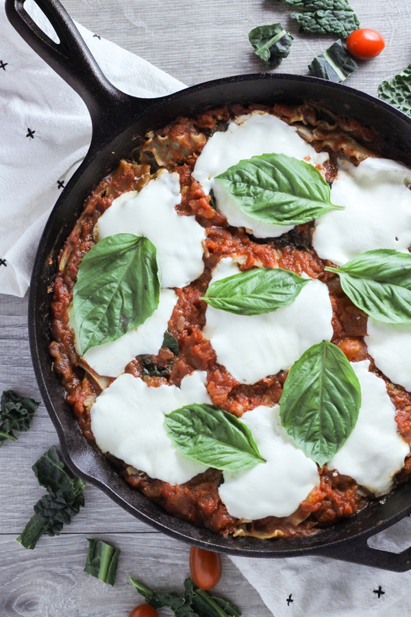 Skillet Vegetable Lasagna - Clean Plate Mama - Main Dishes