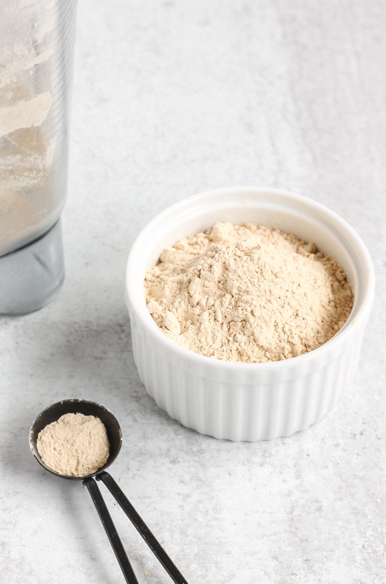 coconut powdered sugar in small white dish