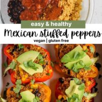 pinterest pin for healthy Mexican stuffed peppers