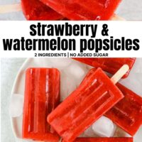 strawberry watermelon popsicles with text overlay for Pinterest
