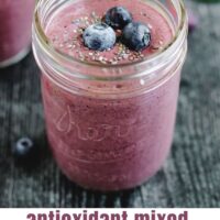 Pinterest Pin for Antioxidant mixed berry smoothie