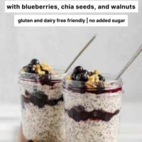 pinterest pin for overnight oats with blueberries, chia seeds, and walnuts