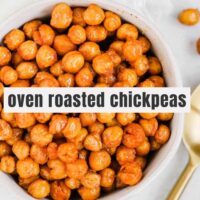 Pinterest pin for oven roasted chickpeas.