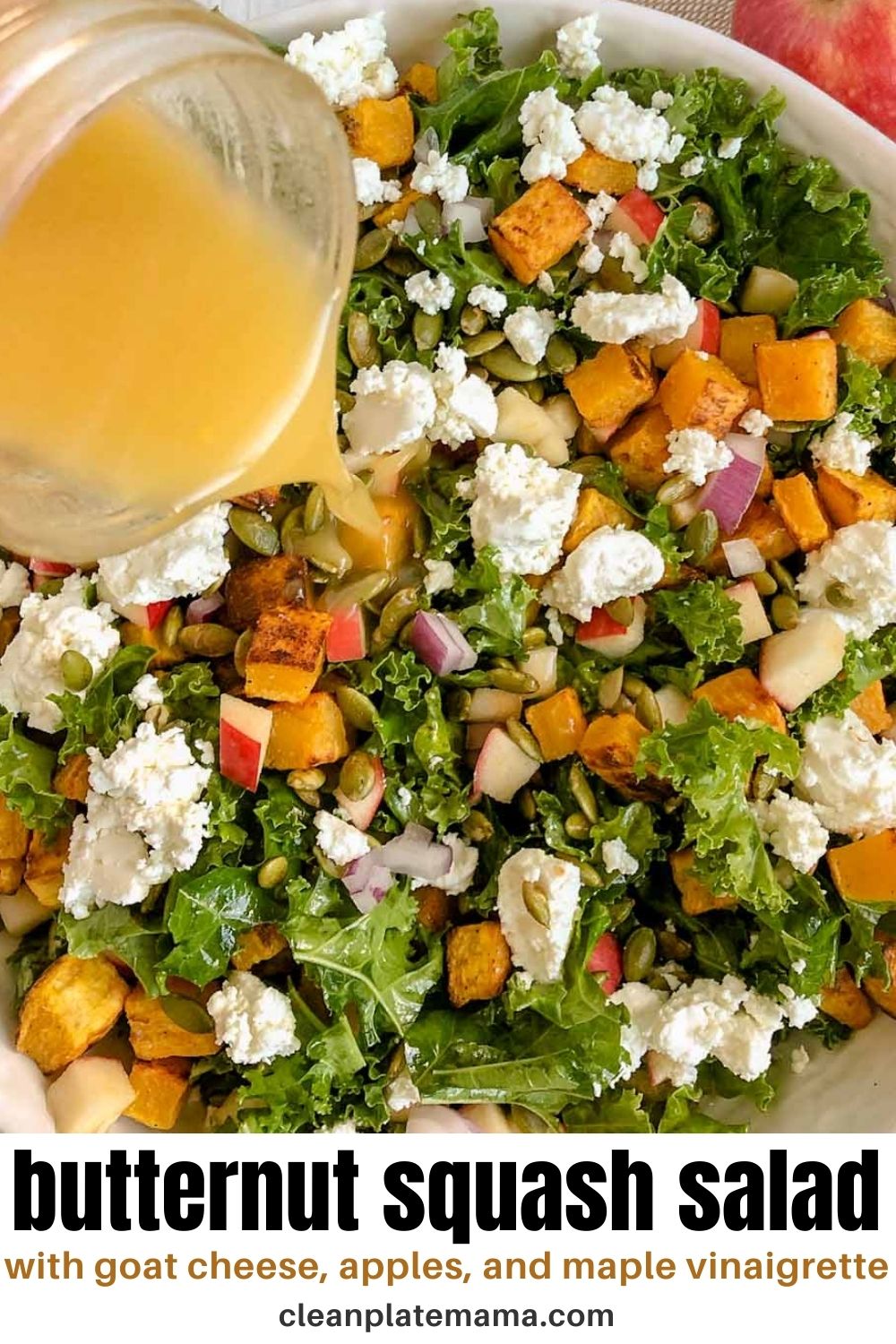 Roasted Butternut Squash Salad w/ Goat Cheese and Kale - Clean Plate Mama