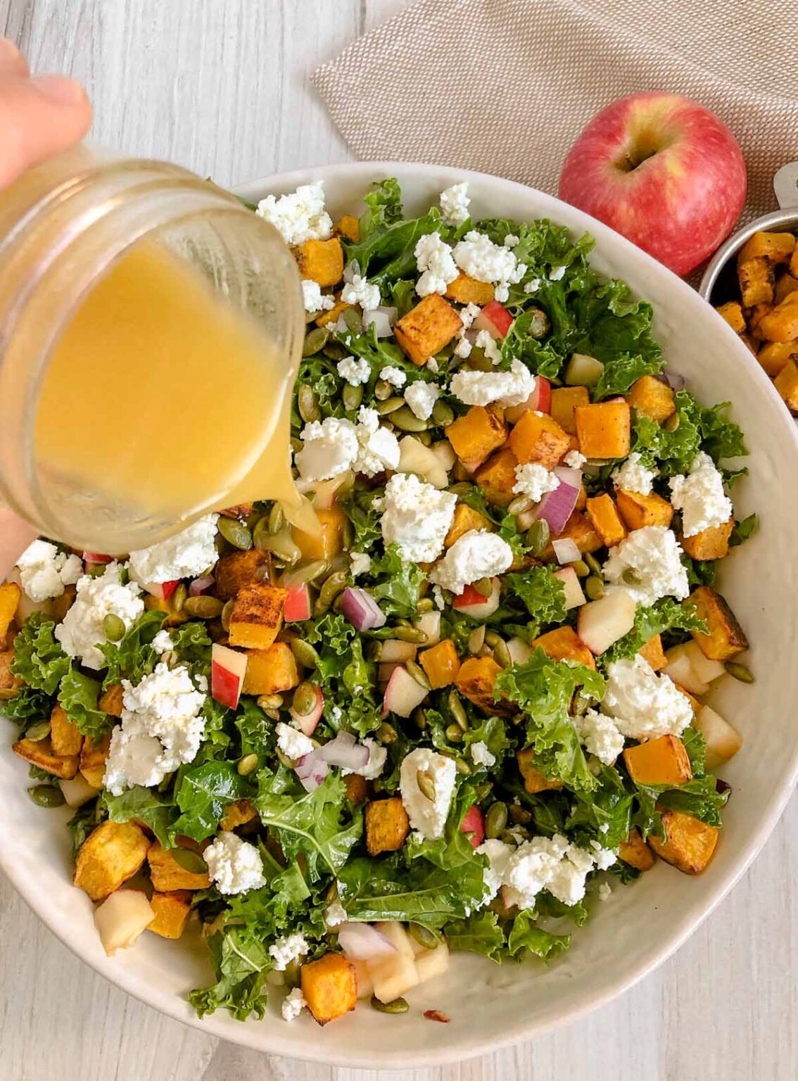 Roasted Butternut Squash Salad w/ Goat Cheese and Kale Clean Plate Mama