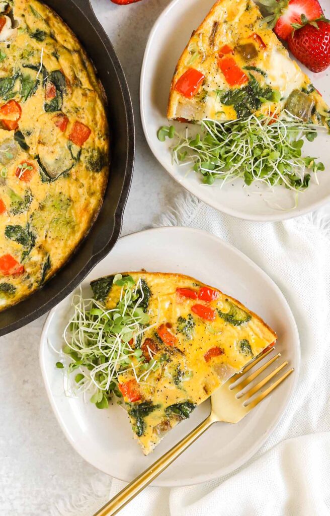Fluffy Dairy-free Vegetable Frittata - Clean Plate Mama