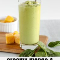 Pinterest pin for creamy green smoothie.
