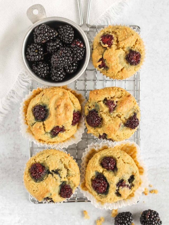 Paleo Almond Flour Blackberry Muffins