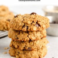 Pinterest pin for oatmeal cookies with coconut flour.