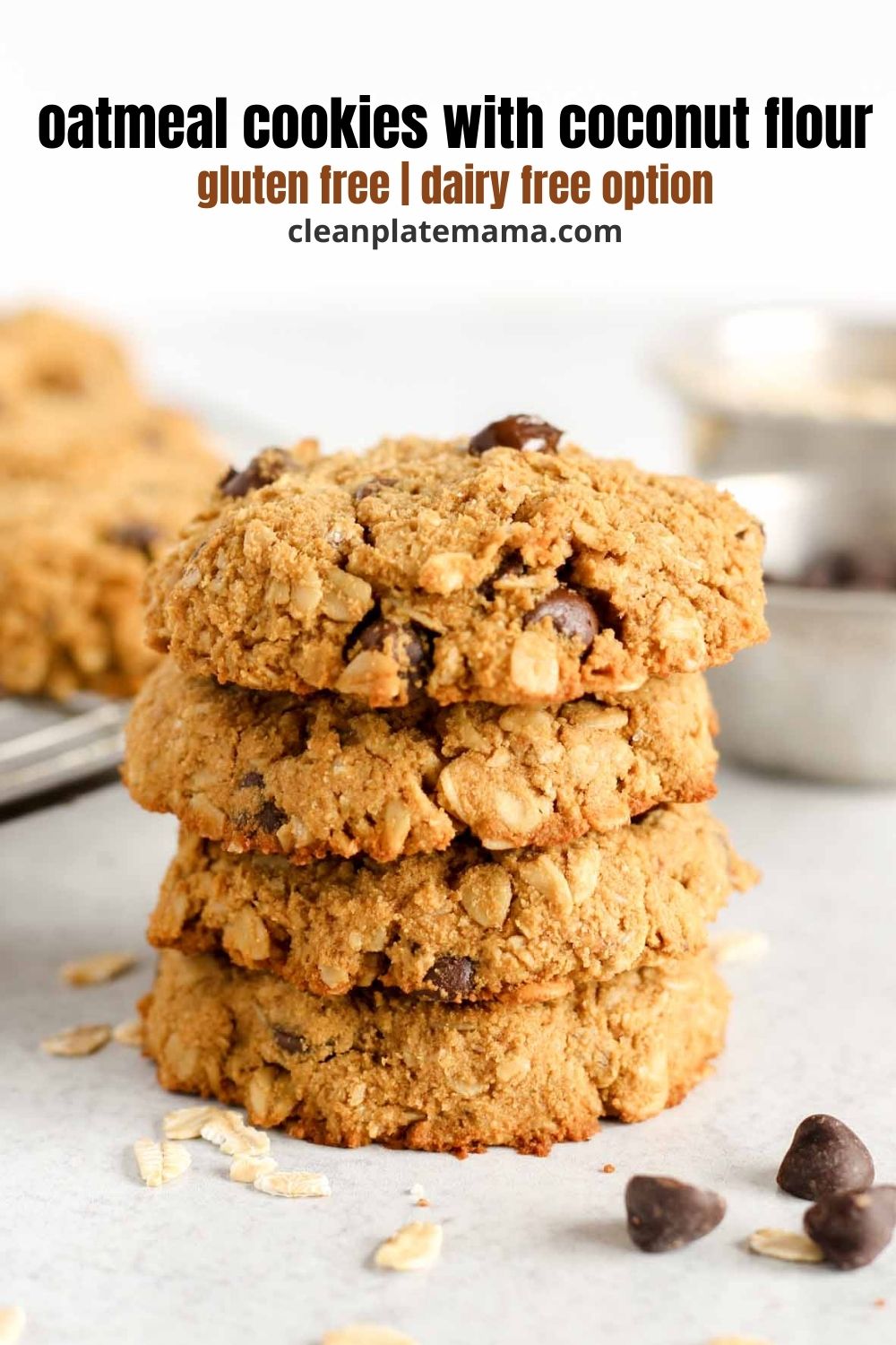 Easy Coconut Flour Oatmeal Cookies Clean Plate Mama
