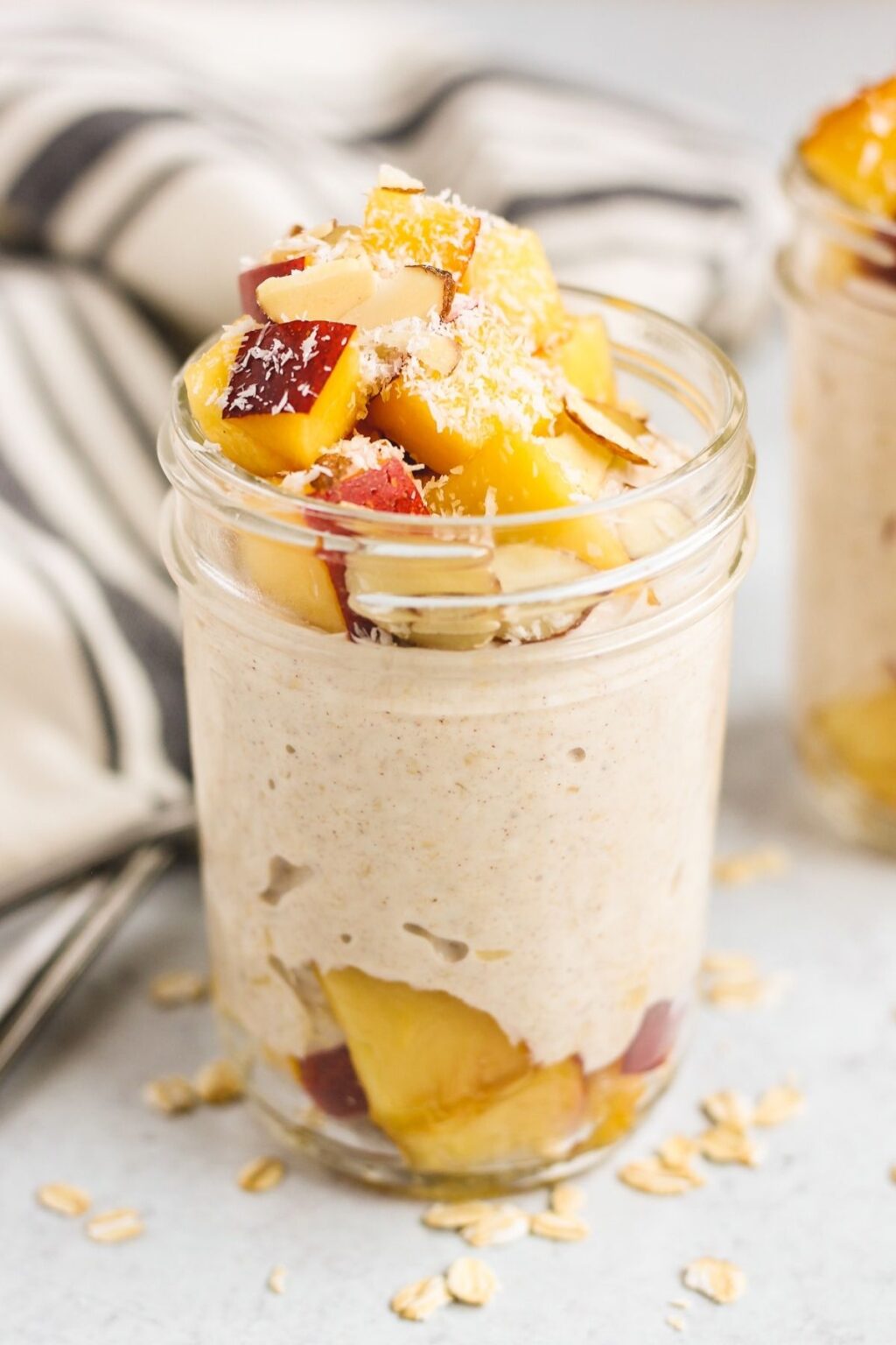 Peaches & Cream Overnight Oats-Breakfast-Clean Plate Mama