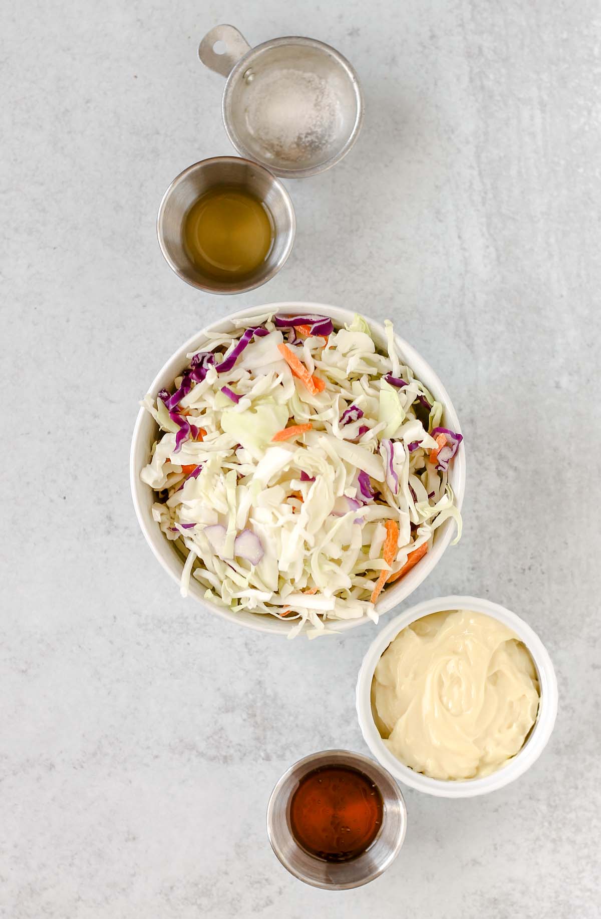 Ingredients needed for Whole30 and Paleo coleslaw.