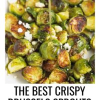 Best crispy Brussels sprouts Pinterest pin.