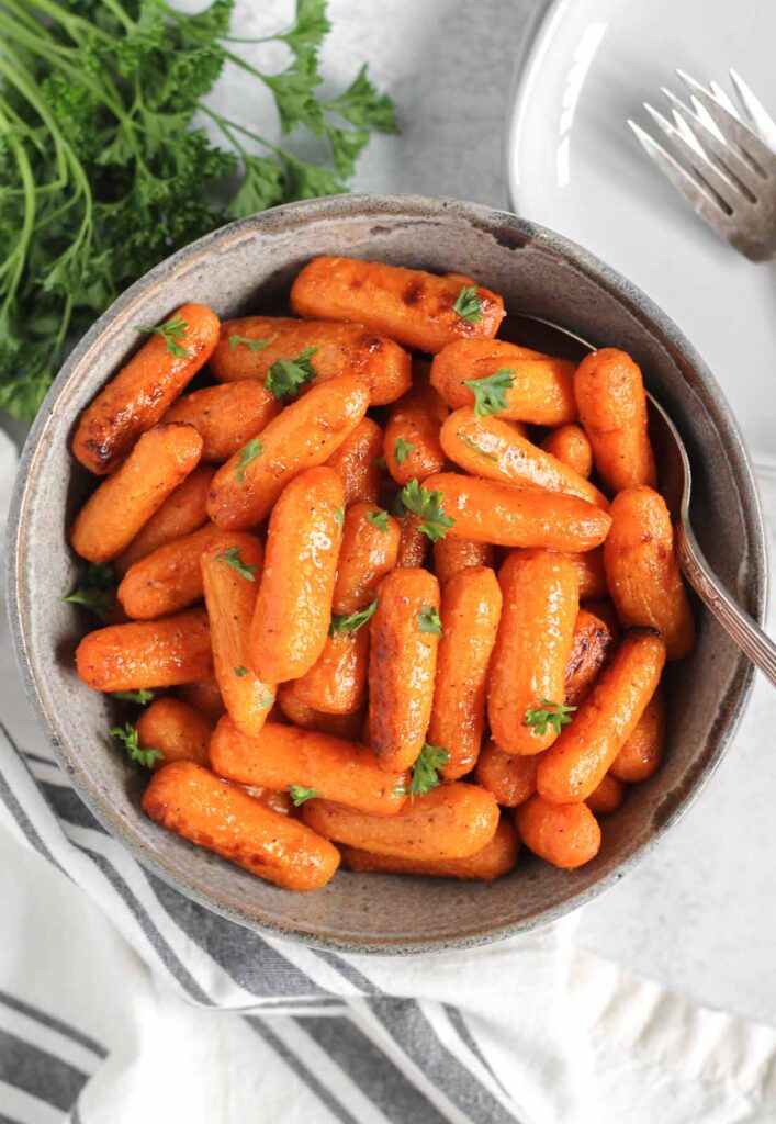 Air Fryer Baby Carrots (with honey glaze) Clean Plate Mama