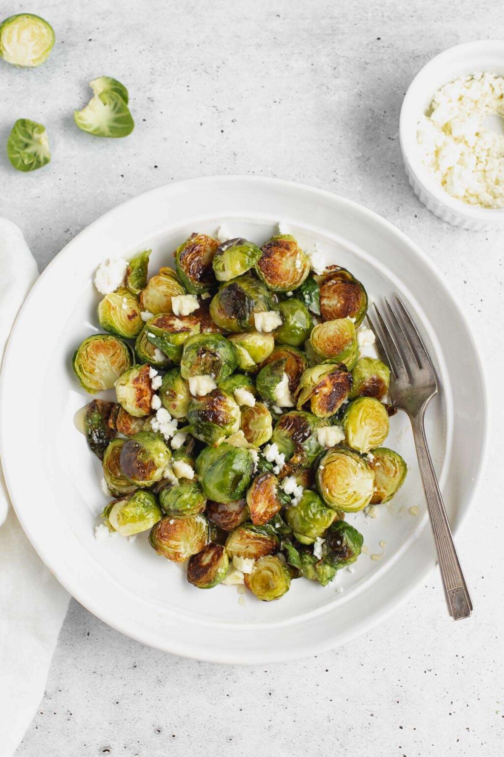 Roasted Brussels Sprouts with Goat Cheese and Honey Clean Plate Mama