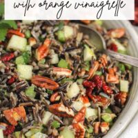 Pinterest pin for cold wild rice salad.