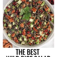Pinterest pin for cold wild rice salad.