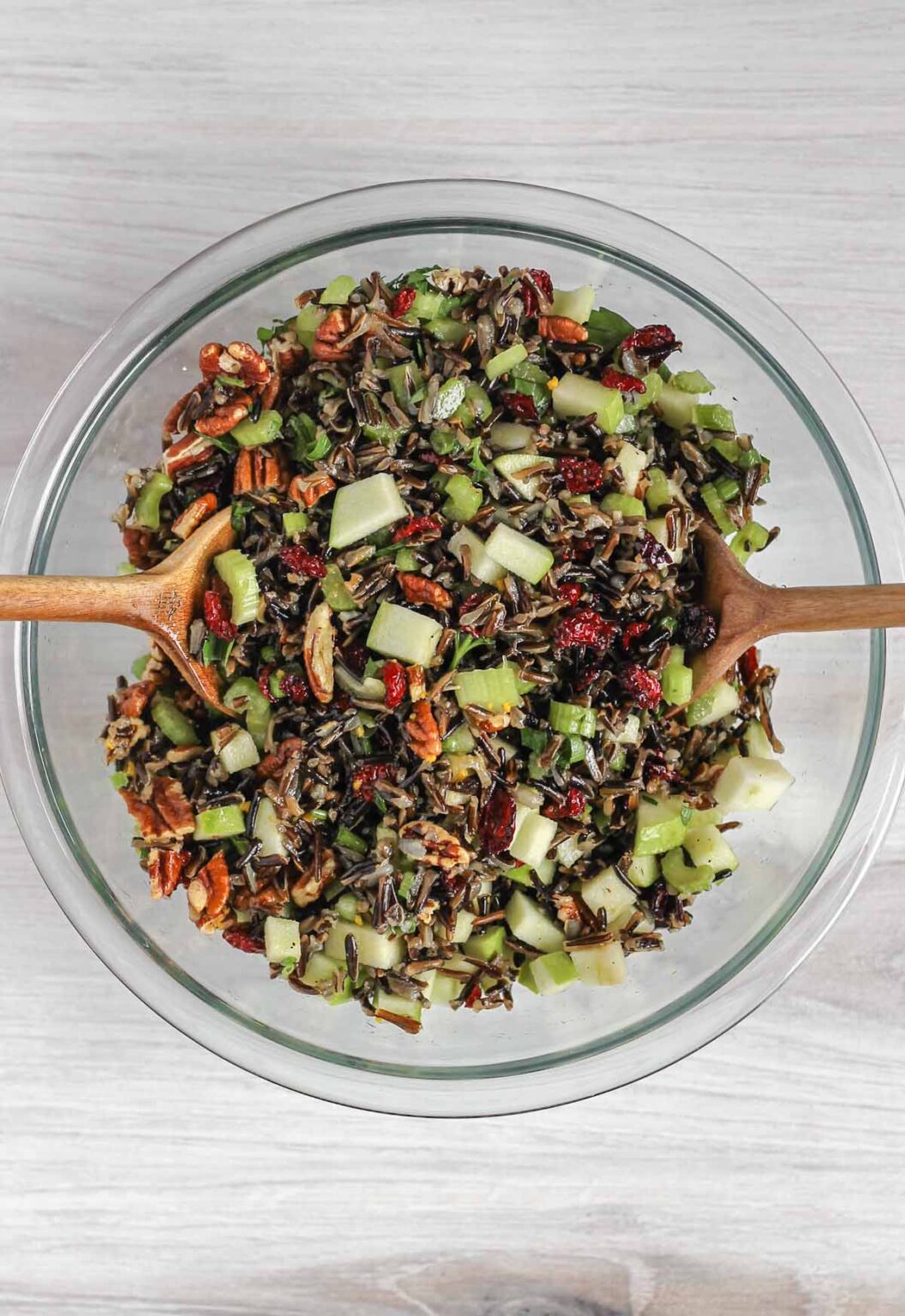 Cold Wild Rice Salad with Dried Cranberries and Pecans