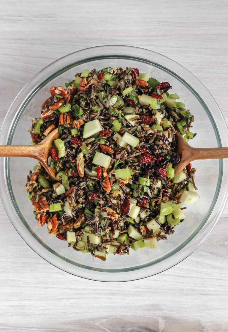 Cold Wild Rice Salad with Dried Cranberries and Pecans
