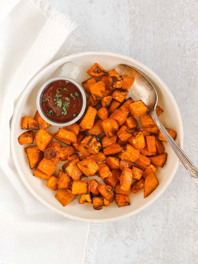 Air Fried Sweet Potato Cubes Clean Plate Mama