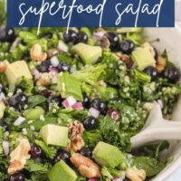 Pinterest pin for superfood salad.
