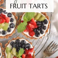 Pinterest pin for vegan fruit tarts.