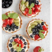 Pinterest pin for vegan fruit tarts.