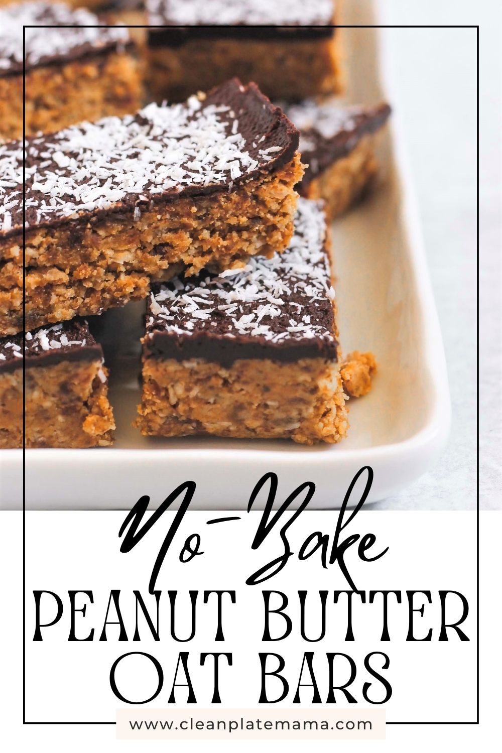 No Bake Peanut Butter Oatmeal Bars - Clean Plate Mama