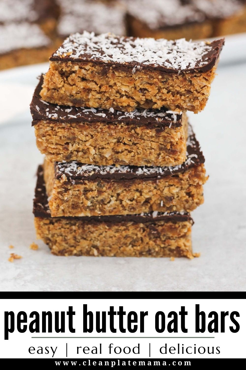 No Bake Peanut Butter Oatmeal Bars - Clean Plate Mama