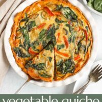 Pinterest pin for sweet potato crust quiche.