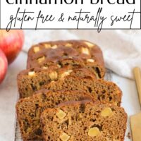 Pinterest pin for healthy apple cinnamon bread.