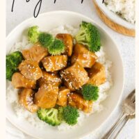 Pinterest pin for gluten-free teriyaki chicken.