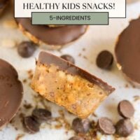 Pinterest pin for peanut butter crispy bites.
