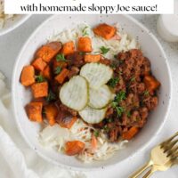 Pinterest pin for sloppy Joe bowls.